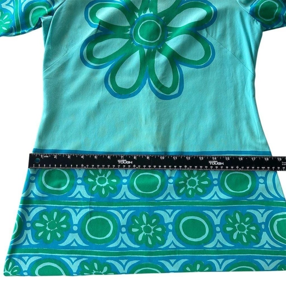 1960s Vera Neumann Dress Mod Psychedelic Floral Aqua Shift 10 for Lord & Taylor - Picture 14 of 16